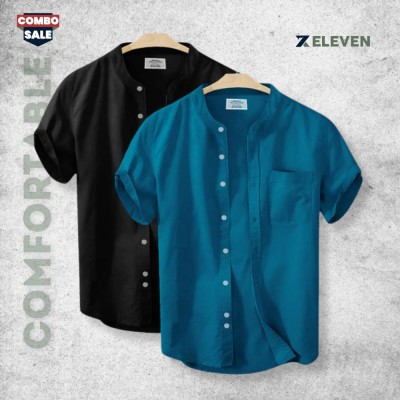 Men's Half Sleeve Ban Collar Shirt (Combo)