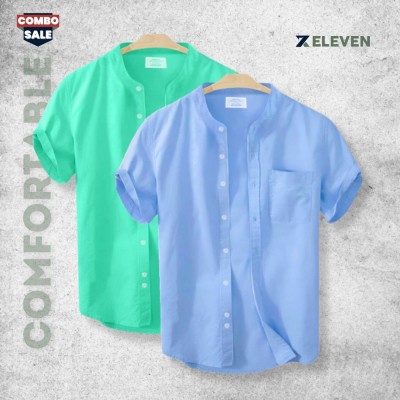 Men's Half Sleeve Ban Collar Shirt (Combo)