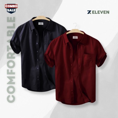 Men's Half Sleeve Solid Colour Shirt (Combo)