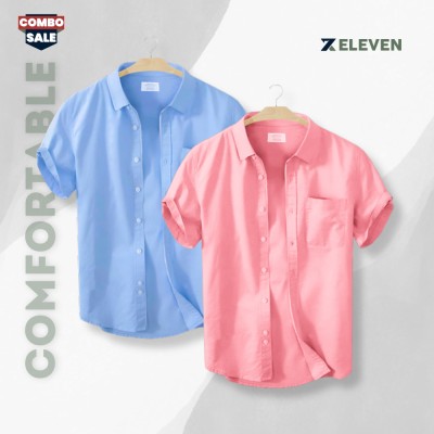 Men's Half Sleeve Solid Colour Shirt (Combo)