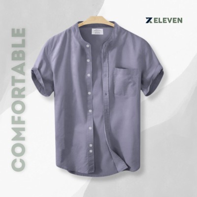 Men's Half Sleeve Ban Collar Shirt