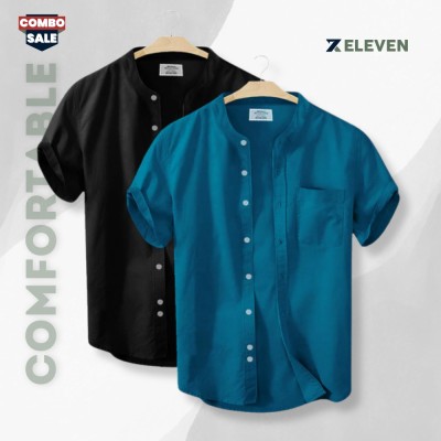 Men's Half Sleeve Ban Collar Shirt (Combo)