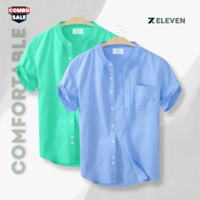 Men's Half Sleeve Ban Collar Shirt (Combo)