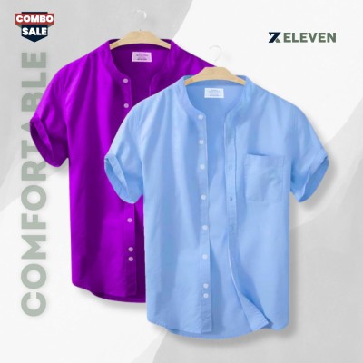 Men's Half Sleeve Ban Collar Shirt (Combo)