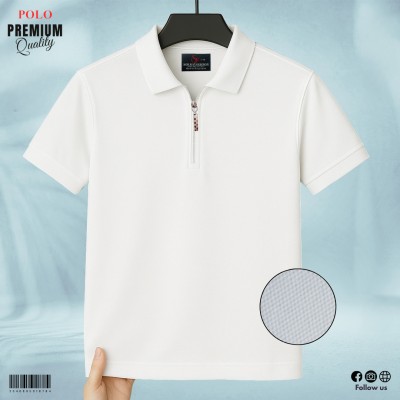 ZIP NECK POLO SHIRT