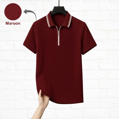 ZIP NECK POLO SHIRT