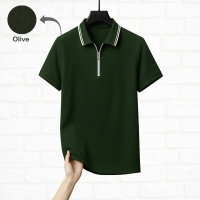 ZIP NECK POLO SHIRT