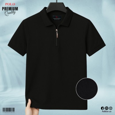 ZIP NECK POLO SHIRT