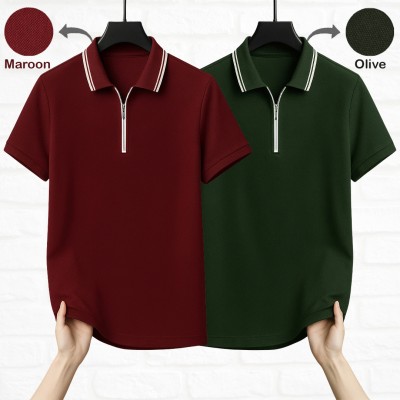 ZIP NECK POLO SHIRT (COMBO)
