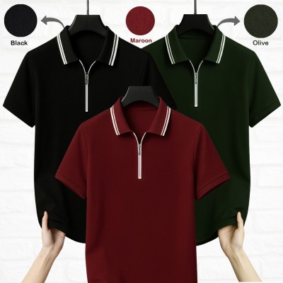 ZIP NECK POLO SHIRT (COMBO)