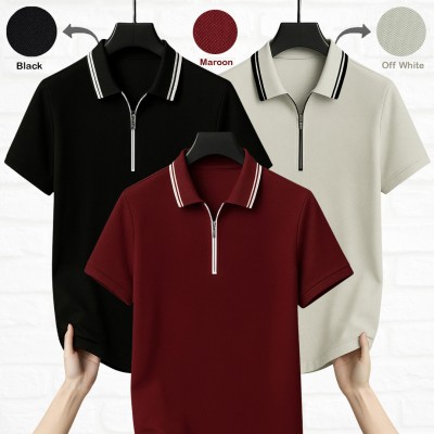 ZIP NECK POLO SHIRT (COMBO)