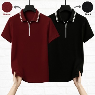 ZIP NECK POLO SHIRT (COMBO)