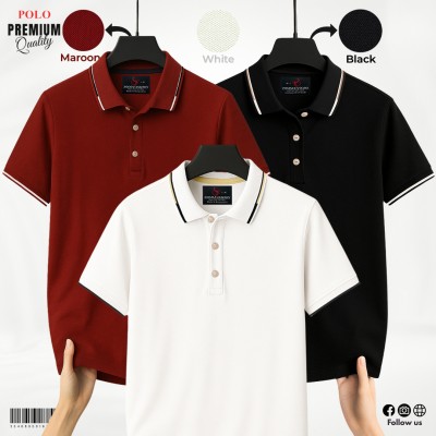 MEN PREMIUM JACQUARD POLO SHIRT (COMBO)