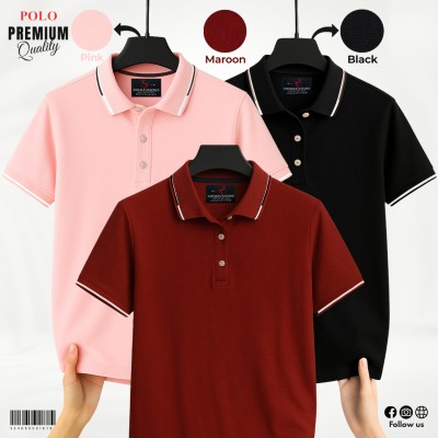 MEN PREMIUM JACQUARD POLO SHIRT (COMBO)
